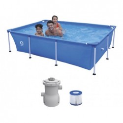 Piscina Smontabile con Filtro 1136 L. Jilong 17805EU Steel Super Rettangolare 258x179x66 cm.