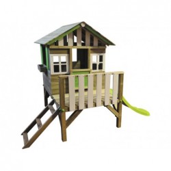 Casetta per Bambini Verde Elevata Lollipop con Scivolo di Masgames MA800533