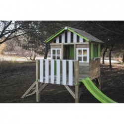 Casetta per Bambini Verde Elevata Lollipop con Scivolo di Masgames MA800533 | Piscinefuoriterraweb