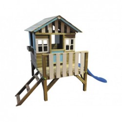 Casetta per Bambini Blue Rialzata Lollipop con Scivolo di Masgames MA800535