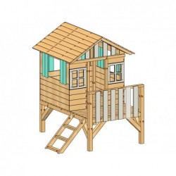 Casetta per Bambini Blue Rialzata Lollipop con Scivolo di Masgames MA800535 | Piscinefuoriterraweb
