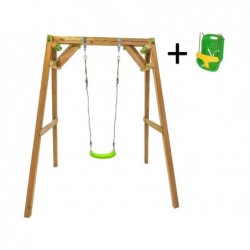 Altalena singola in legno quadrata Xylo più sedile Bebè Masgames MA700039