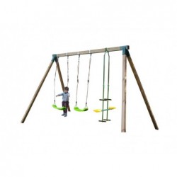 Altalena di legno Nori Triple con Faccia a Faccia Masgames MA700061