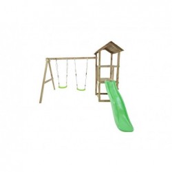 Parco giochi in legno Carlit M con doppia altalena Masgames MA700250