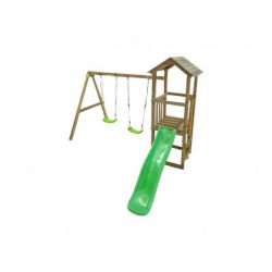 Parco giochi in legno Carlit M con doppia altalena Masgames MA700250 | PiscineFuoriterraWeb