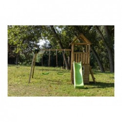 Parco Giochi in Legno Tibidabo XL con Casetta e doppia altalena Masgames MA700255 | PiscineFuoriterraWeb