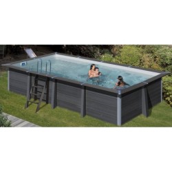 Piscina in Legno Composito Rettangolare da 606x326x124 cm di Gre KPCOR60N