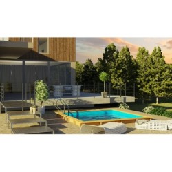 Piscina in legno Carra 3 Quadrata da 305x305x119 cm di Gre WPCARR3 | PiscineFuoriterraWeb