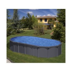 Piscina ovale aspetto antracite Dream Pool Serie Anthracite 730x375x132 cm Gre KITPROV7388GY | PiscineFuoriterraWeb